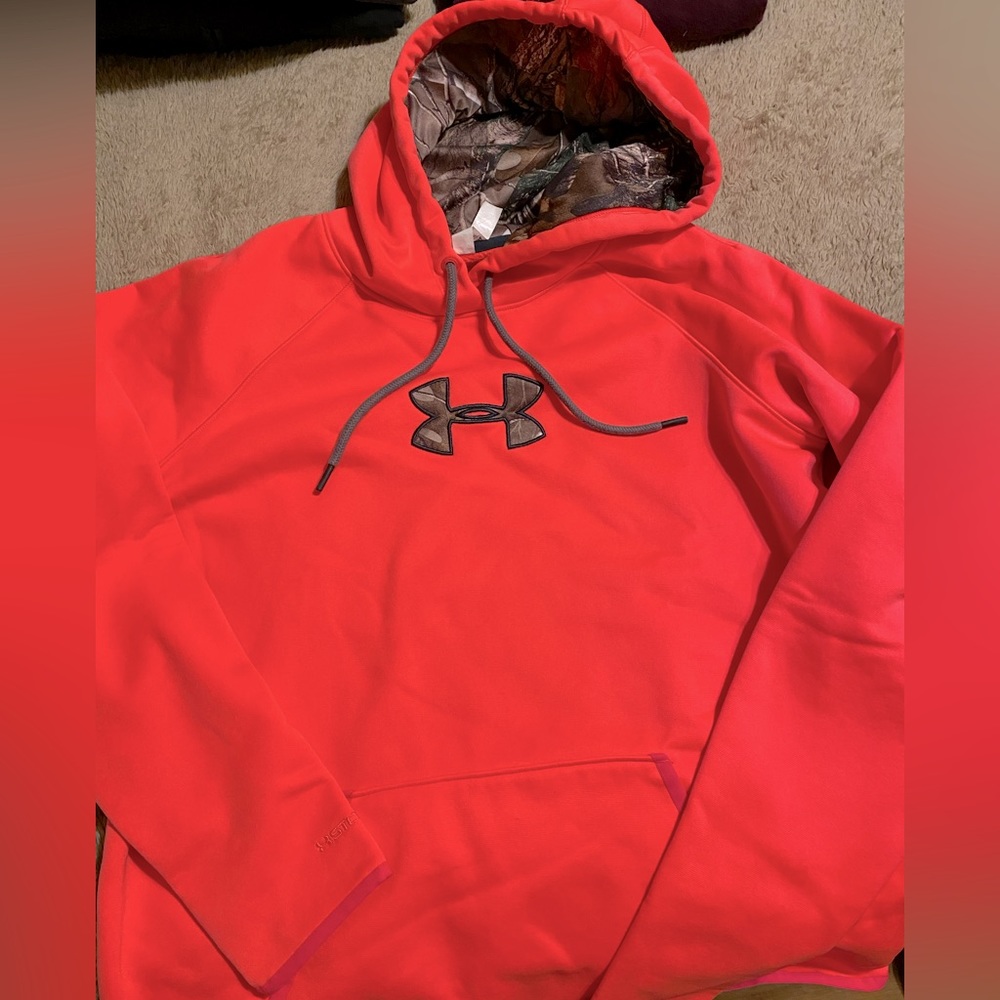 Under Armour pink and camp hoodie